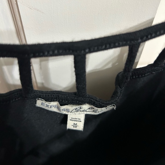EXPRESS | one eleven black strappy spaghetti strap, flowy tank - Picture 4 of 6